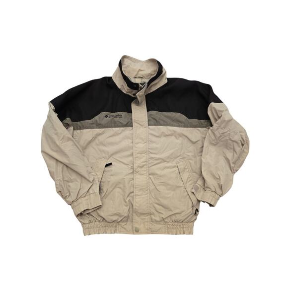 Columbia Sportswear Bugaboo men's Large full zip Colorblock Tan Black Jacket - Picture 1 of 15